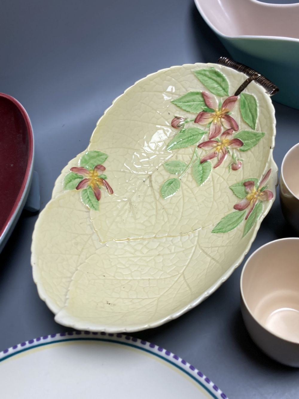 A Poole Pottery plate, a Carlton Ware dish, a Sylvac dish and sundry china, etc.